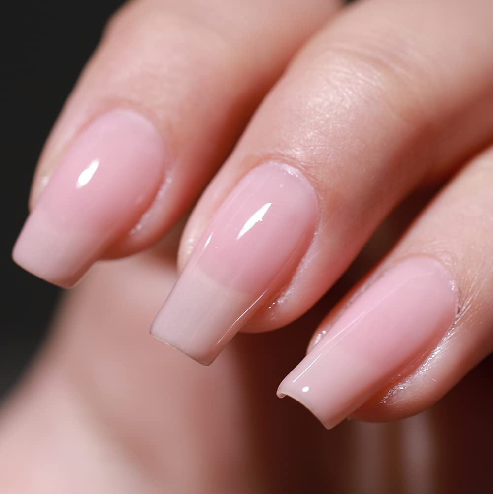 Gel Nail Polish 15Ml,Jelly Sheer Clear Natural Nude Pink Gel Polish Varnish Nail Art Manicure Soak off LED Uv(Milky Nude) #330