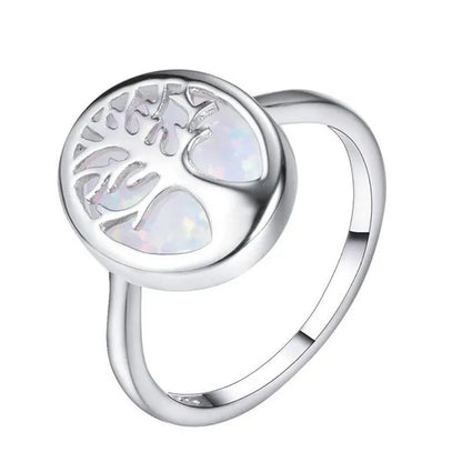 Classic fashion women's life tree color zircon creative ring jewelry party birthday gift accessories