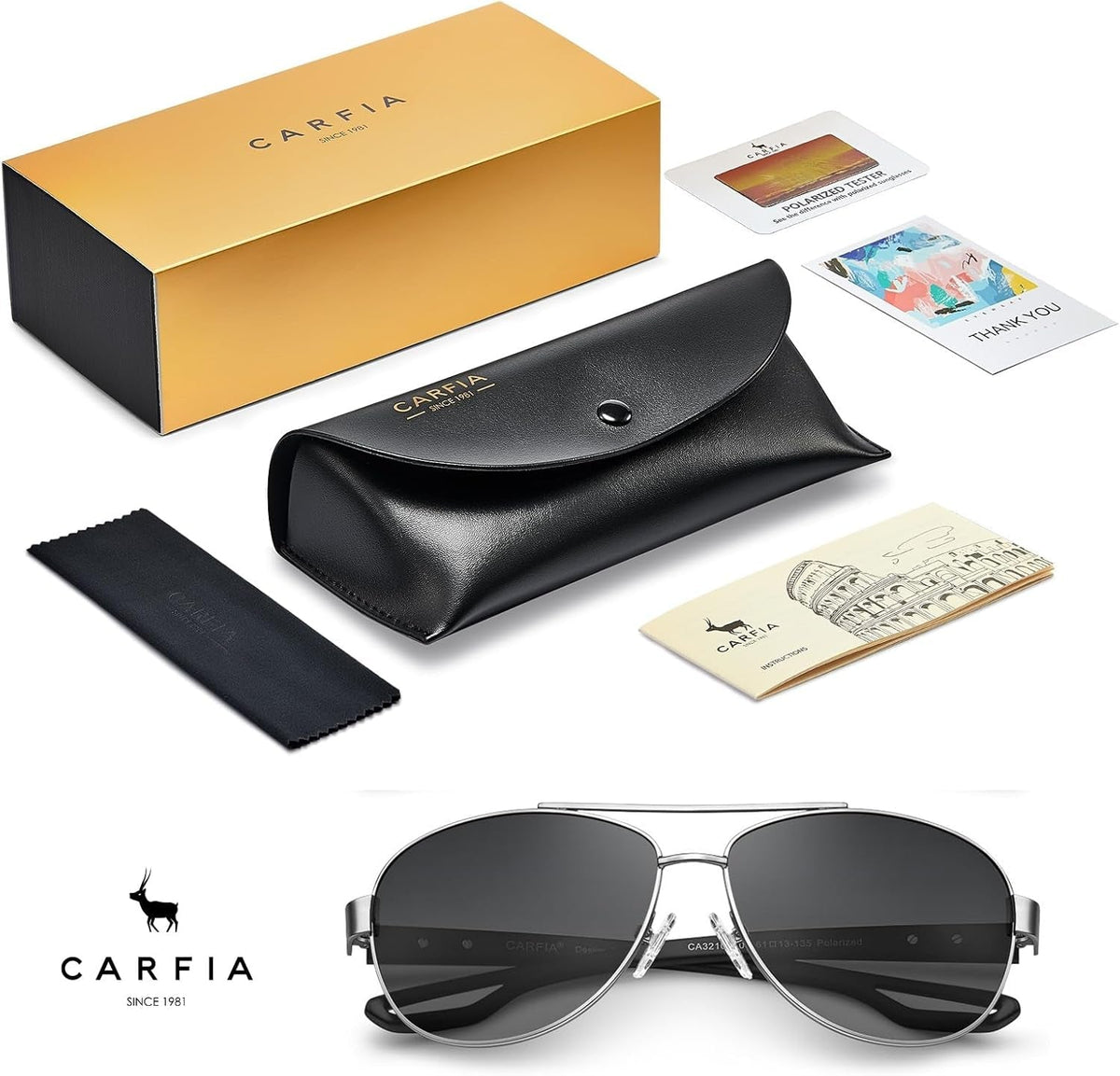 Polarized Sunglasses for Women UV Protection Ultra-Lightweight Comfort Metal Frame Driving Glasses CA3210