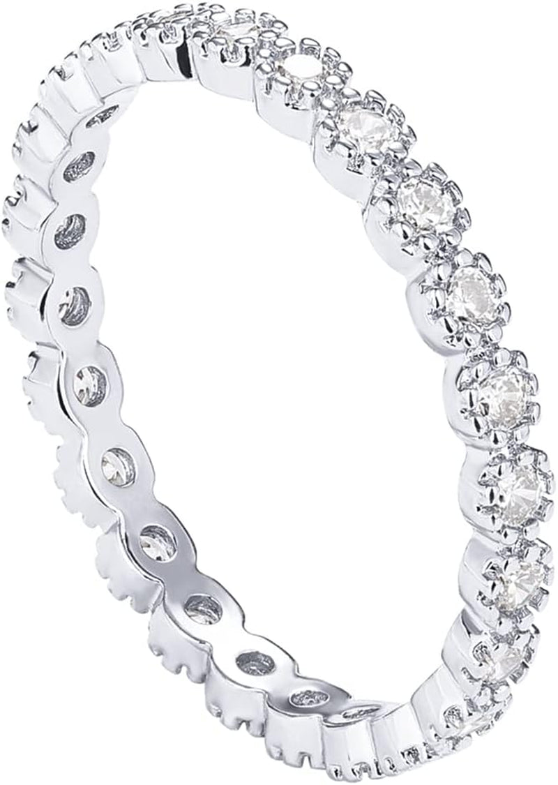 14K Gold Plated Rings Cubic Zirconia Band | Marquise Milgrain Eternity Bands | Gold Rings for Women