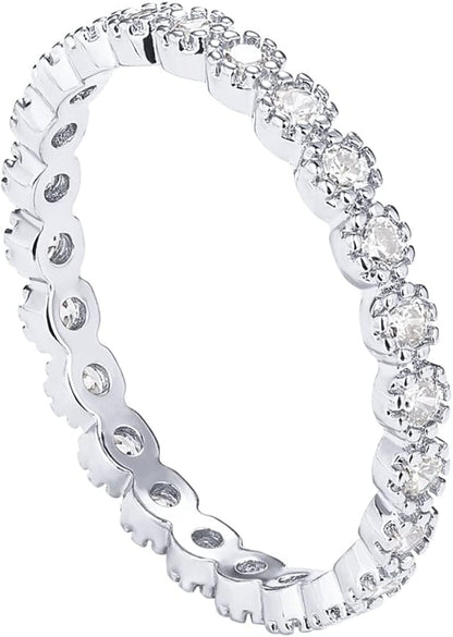 14K Gold Plated Rings Cubic Zirconia Band | Marquise Milgrain Eternity Bands | Gold Rings for Women