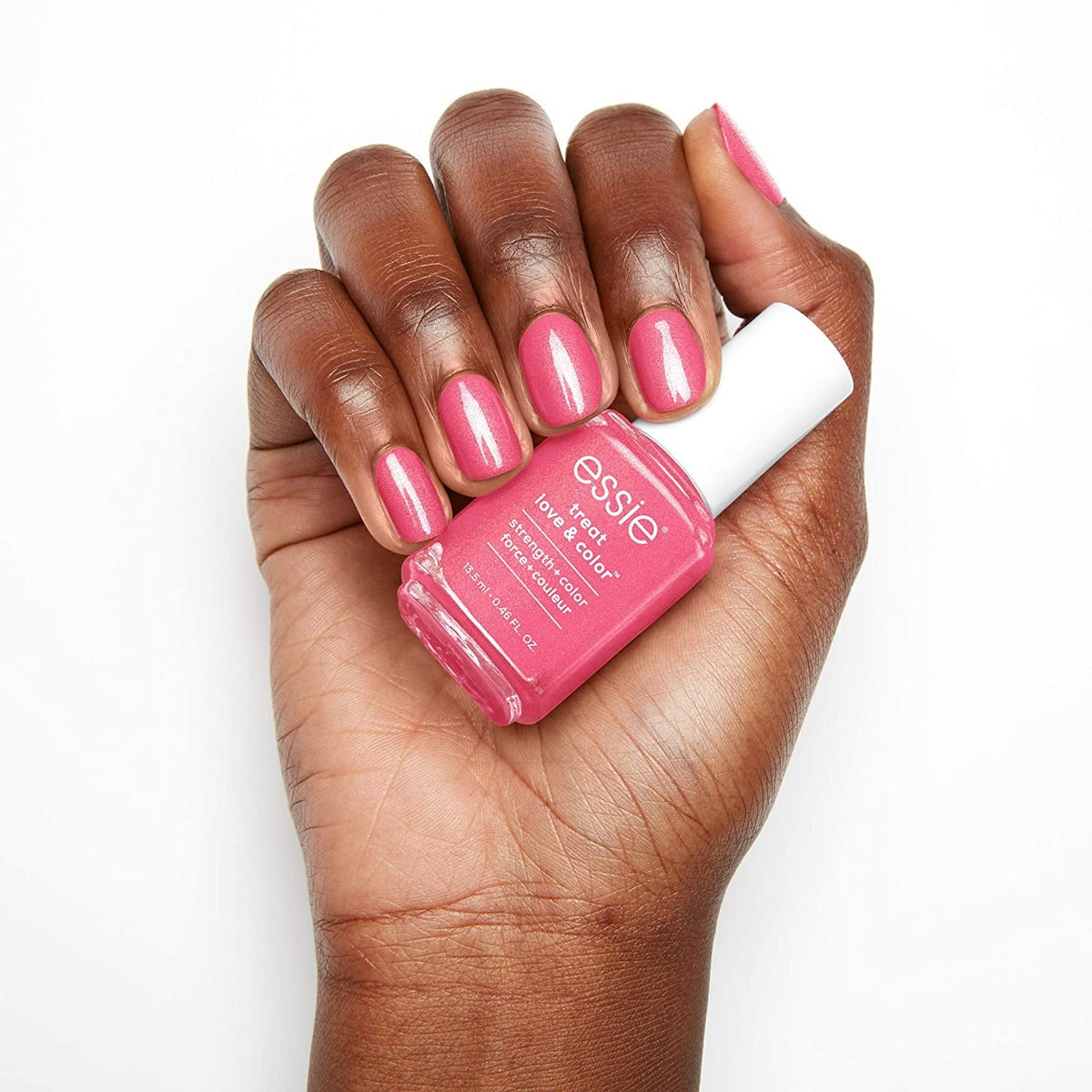Strength and Color Nail Care Polish, Punch It Up, Full Coverage Pink with Blue Undertones, 0.46 Ounce