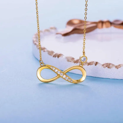 925 Sterling Silver Necklace –“Forever Love” Infinity Heart Love Pendant White Gold Plated Diamond Women Necklace Gift for for Women Girls Valentine's Day Mother's Day