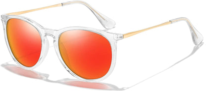 Polarized Sunglasses for Women Men - Trendy 2024 Vintage Classic Retro Round Mirrored Lens Designer Style