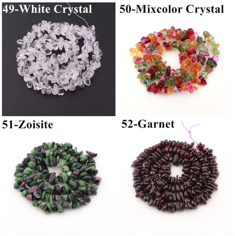 5-8MM natural stone irregular shape free-form chip beads tiger eye amethyst turquoise white crystal red coral Lapis lazuli used for jewelry making DIY bracelet 30"