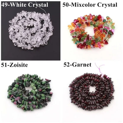 5-8MM natural stone irregular shape free-form chip beads tiger eye amethyst turquoise white crystal red coral Lapis lazuli used for jewelry making DIY bracelet 30"