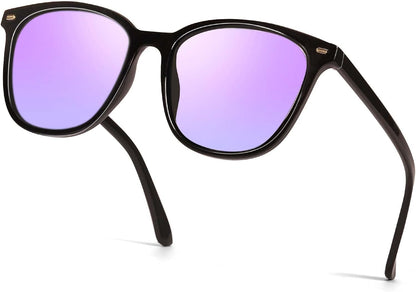 Polarized Sunglasses for Women, Square Mirrored Trendy Shades with UV Protection Reduce Glare Sun Glasses