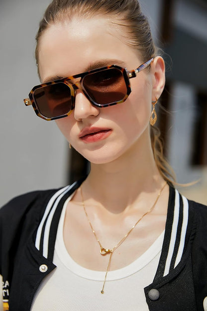 Vintage Square 70S Flat Aviator Sunglasses Women Men Classic Retro Stylish Frame UV400 Sunglasses B2622