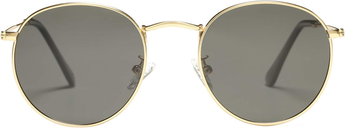Small round Metal Polarized Sunglasses for Women Retro Designer Style