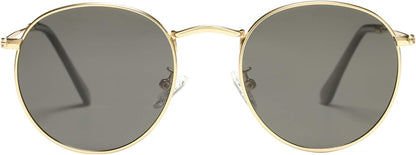 Small round Metal Polarized Sunglasses for Women Retro Designer Style