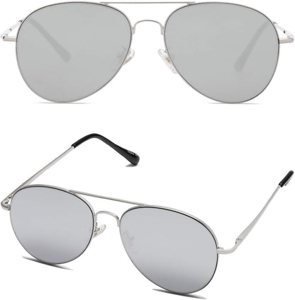 Classic Aviator Sunglasses for Women Men Metal Spring Hinges SJ1030