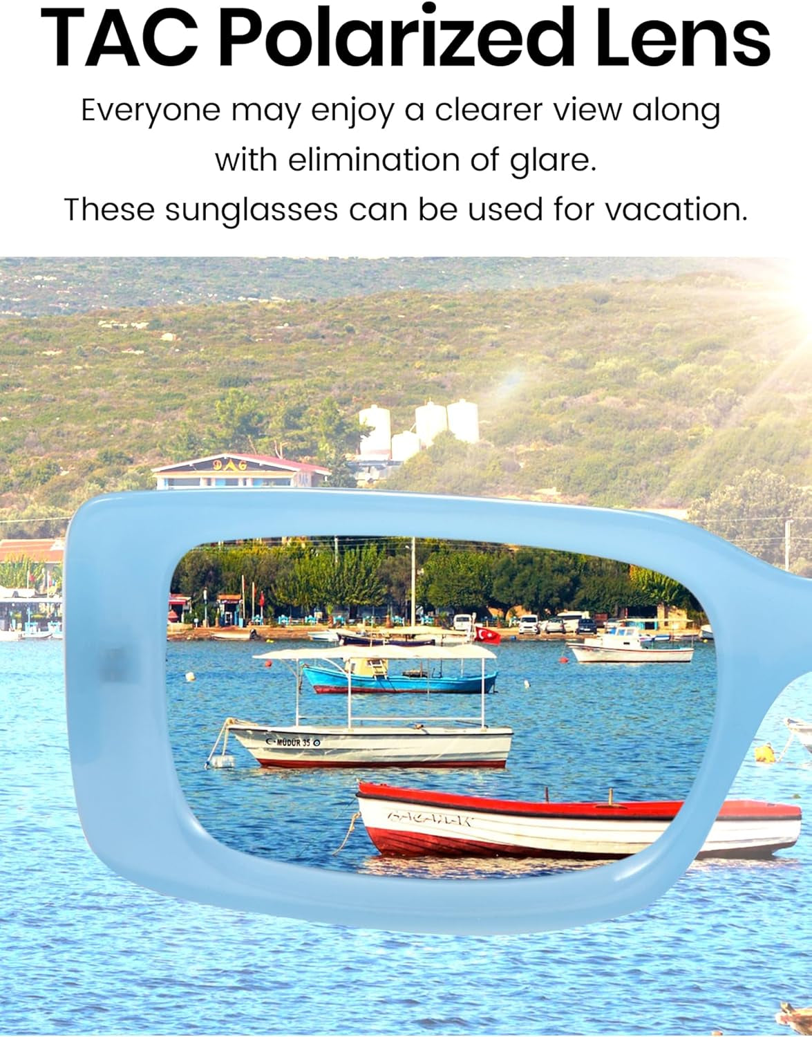 Rectangle Sunglasses Men Tinted Polarized Big Square Retro 90S Vintage Y2K Glasses for Women UV Protection