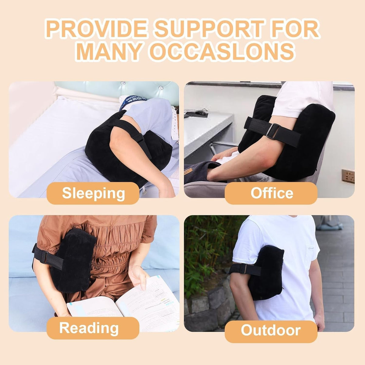 Post Shoulder Surgery Pillow for Shoulder Pain Relief Support Rotator Cuff Brace Pillow for Side Sleeper Comfortable Armpit Surgery Recovery Supplies for Sitting & Sleeping (Black)