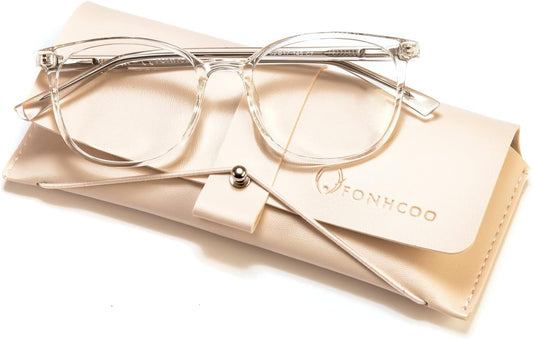 Blue Light Blocking Glasses Fashion Round TR90 Frame Transparent Eyewear Anti UV Computer Glasses for Women Men