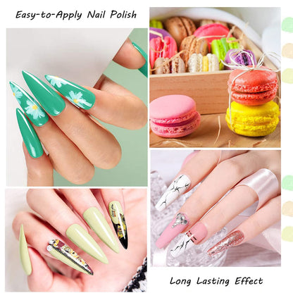 Gel Nail Polish-Gel Nail Polish Kit,UV Soak-off Nail Gel Home DIY Manicure,6Pcs/Set Summer Series Mint-Green Light-Purple Baby-Blue Light-Pink,Gel Nail Kit for Starter