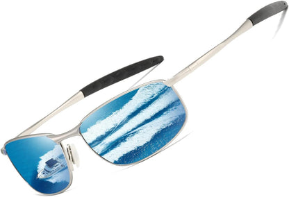 Polarized Sunglasses For Men Rectangle Metal Frame Retro Sun Glasses AE0395