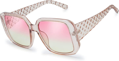 Women's Oversized Square Jackie O Cat Eye Hybrid Butterfly Fashion Sunglasses - Exquisite Packaging