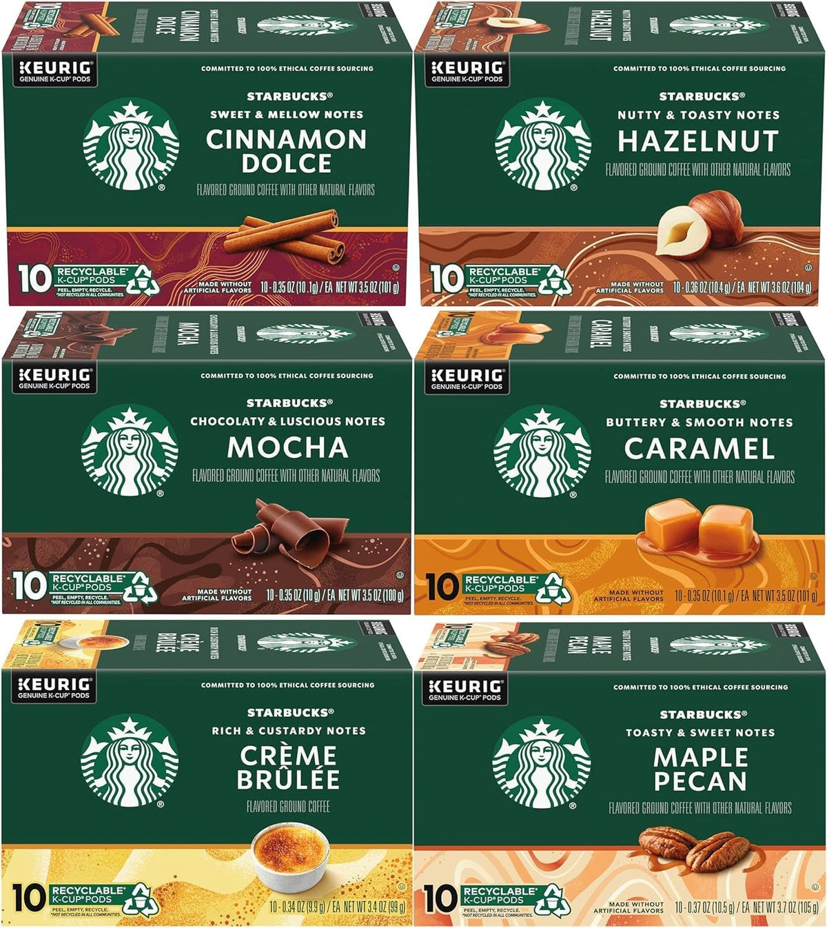 K-Cup Coffee Pods—Medium & Dark Roast Variety Pack for Keurig Brewers—100% Arabica—6 boxes (60 pods total)