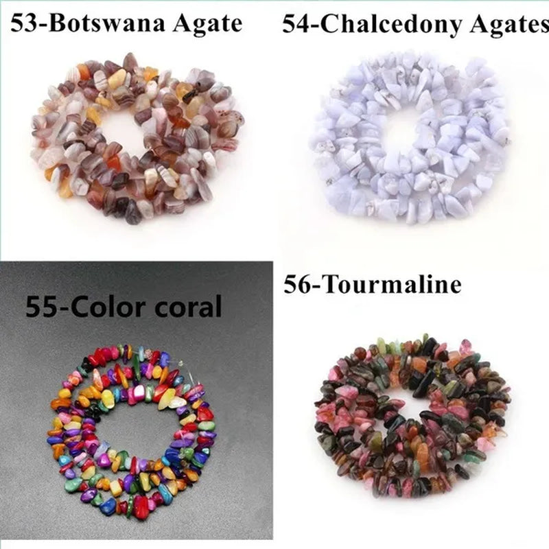 5-8MM natural stone irregular shape free-form chip beads tiger eye amethyst turquoise white crystal red coral Lapis lazuli used for jewelry making DIY bracelet 30"