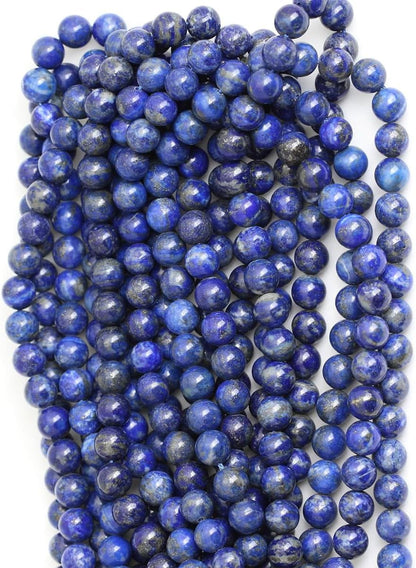 45Pcs 8Mm Natural Lapis Lazuli Stone Beads round Loose Gemstone Beads for Jewelry Making Strand 15 Inch
