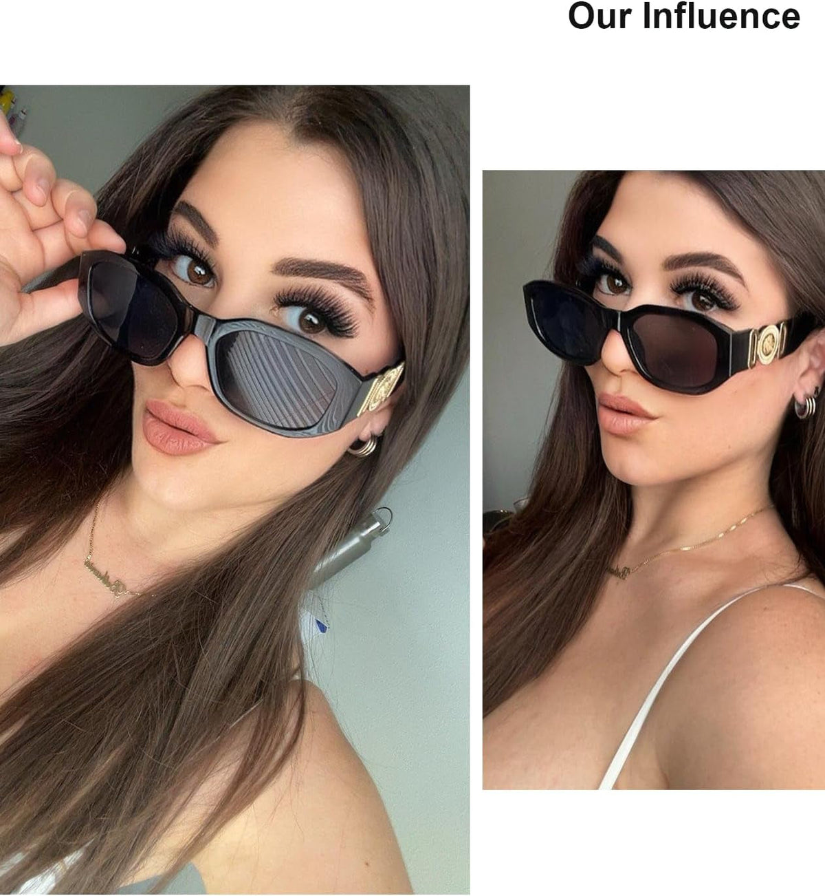 Retro Trendy Rectangle Sunglasses Women Men Vintage 90S Small Narrow Square Sunglasses B2322