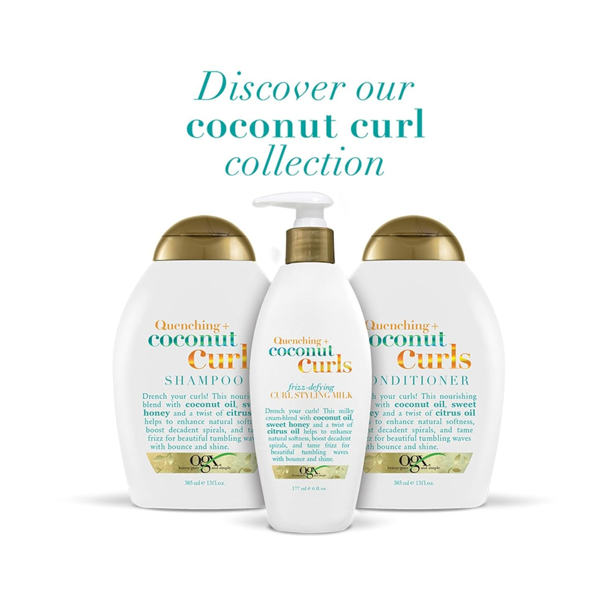 Quenching + Coconut Curls Curl-Defining Conditioner, Nourishing Curly Hair Conditioner with Coconut /Citrus Oil & Honey, Paraben-Free with Sulfate-Free Surfactants, 13Oz