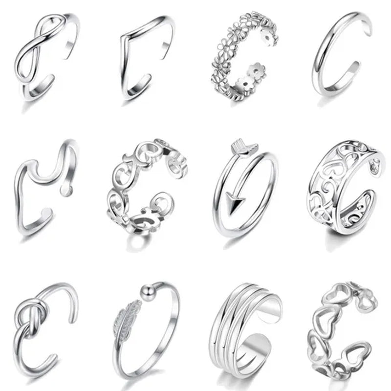 WISH 925 Sterling Silver Amazon New Silver Foot Ring Foreign Trade Foot Personality Charm Zircon Foot Ring Retro Women'S Ring