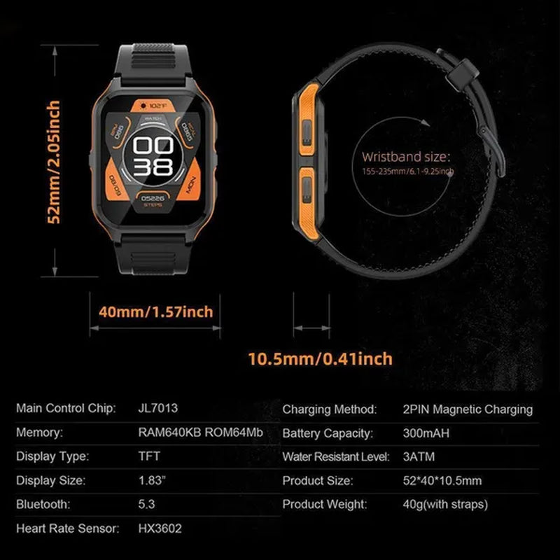 2024 NEW Military Smart Watch for Men Bluetooth Call, Rugged Tactical Smartwatch for Android Phones and iPhone, 3ATM Waterproof Outdoor Sports Fitness Tracker with Heart Rate, Voice Assistant.