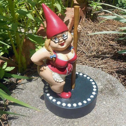 Garden Pole Dancing Gnome Resin Gnomes Statue Outdoor Decoration Sculpture Figurines Decorativas Home Decor Adornos Para Casa