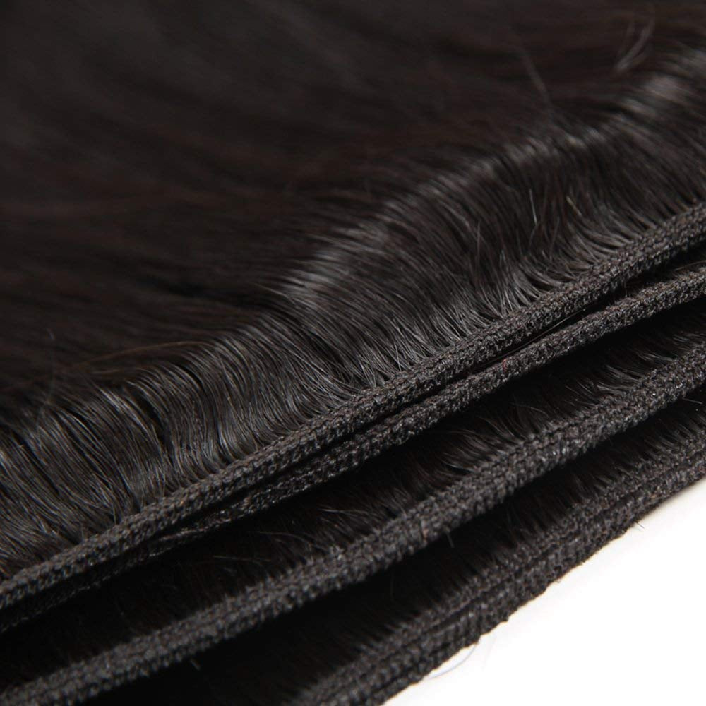 Human Hair Bundles Straight 10 12 14 16 Inch Brazilian Virgin Hair 4 Bundles Human Hair Straight 100% Unprocessed Straight Hair Bundles Weave Bundles Human Hair