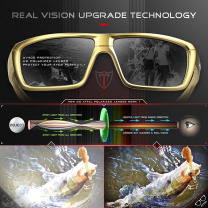 Polarized Wrap Sunglasses for Men - Fishing Sports Glasses UV Protection