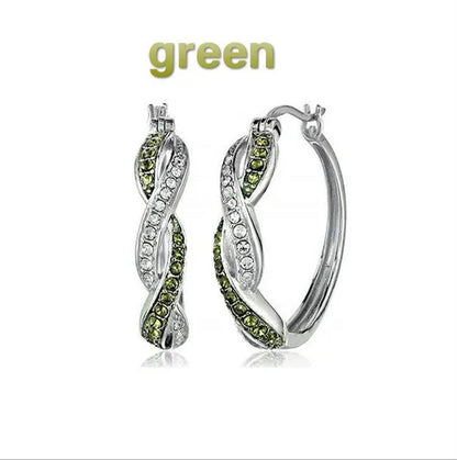 Fashionable new style 925 silver needle zircon earrings trendy color earrings simple and creative inlaid zircon earrings
