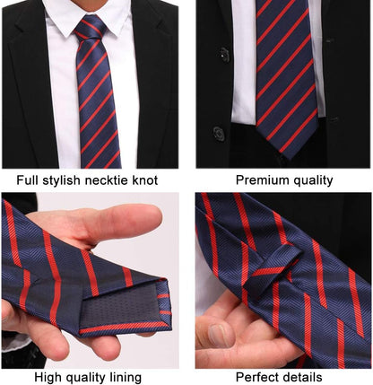 Men'S Necktie Classic Silk Tie Woven Jacquard Neck Ties 6 PCS