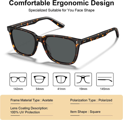 Acetate Polarized Sunglasses for Women Small Face - Antiglare UV400 Protection CA5354