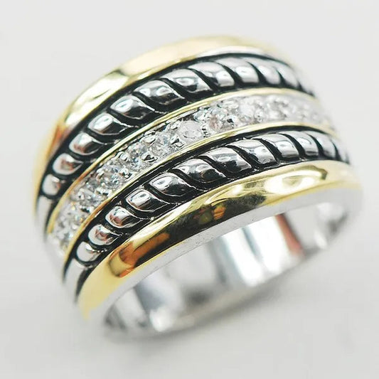 White Topaz 925 Sterling Silver Fashion Ring Size 6 7 8 9 10 F869