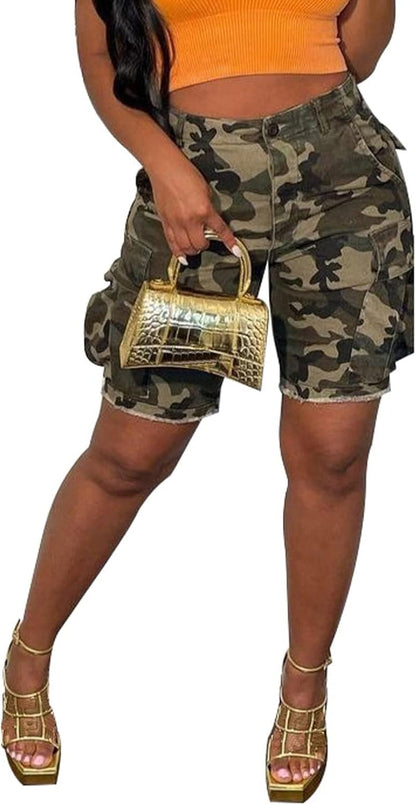Camo Shorts Women,Camouflage Shorts for Women,Bgreen