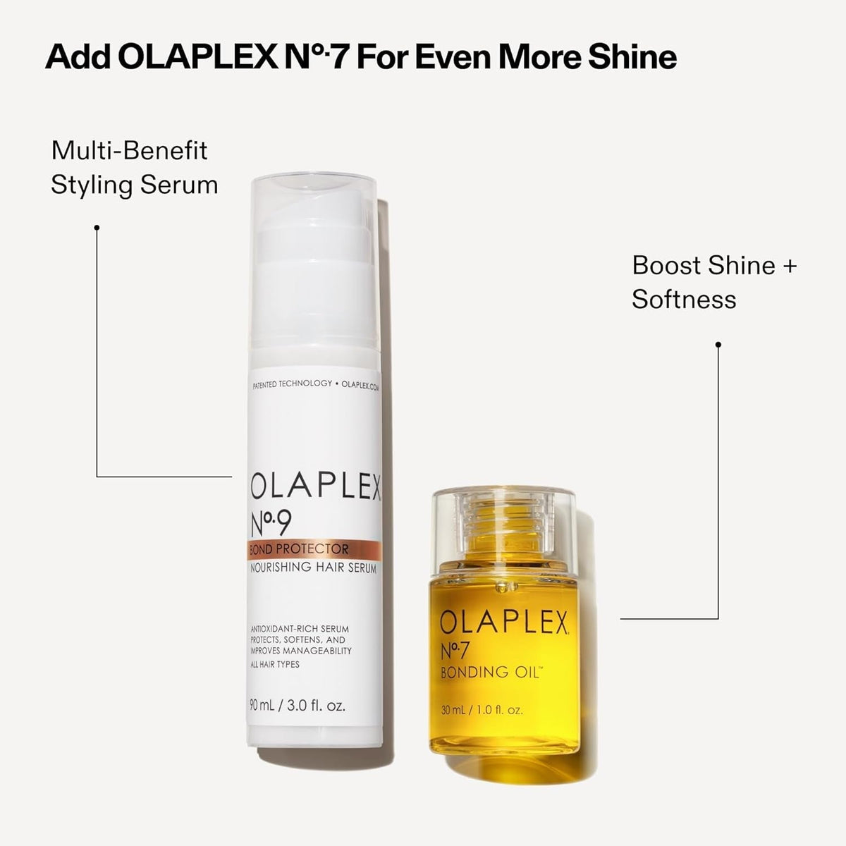 No. 9 Bond Protector Nourishing Hair Serum, Heat Protectant, Softens & Weightlessly Nourishes, Reduces Tangle & Static, for All Hair Types, 3.0 Fl Oz