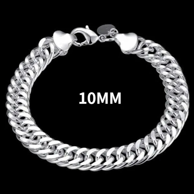 NEW! Exquisite Men Solid Heavy 925 Sterling Silver Smooth Necklace Bracelet Curb Chain Jewelry