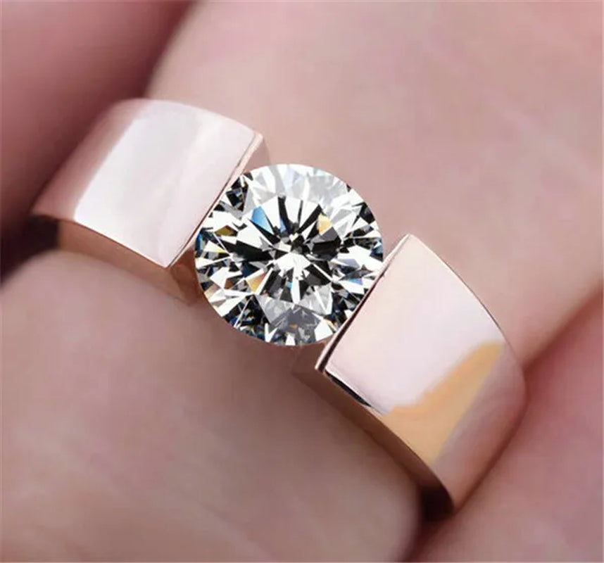 Luxury Fashion Man's and Woman's Diamond Wedding Ring 925 Sterling Silver Ring Titanium Steel Ring Engagement Bijoux Jewelry
