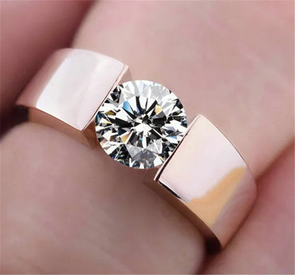 Luxury Fashion Man's and Woman's Diamond Wedding Ring 925 Sterling Silver Ring Titanium Steel Ring Engagement Bijoux Jewelry