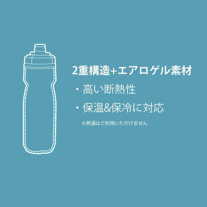 Podium Chill Insulated Bike Water Bottle - Easy Squeeze Bottle - Fits Most Bike Cages - 24Oz, Black