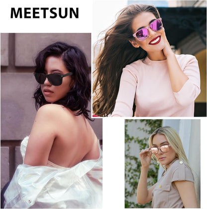 Polarized Sunglasses for Women Men Classic Retro Trendy Driving Sun Glasses UV400 Protection (3 Pack)