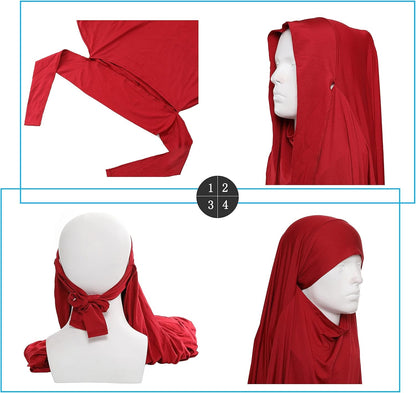 Women Muslim Prayer Dress Islamic Jilbab Eid Formal Gown 2-Piece Prayer Set