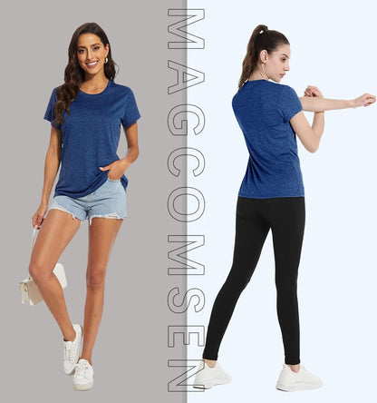 Women'S Short Sleeve Quick Dry T-Shirts Wicking Moisture Workout Athletic Running Shirts