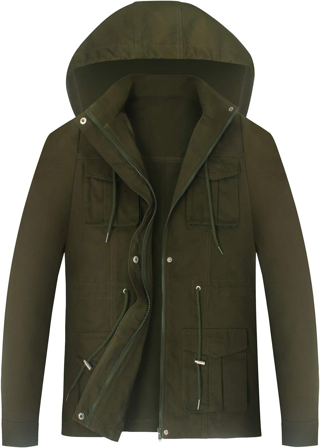 Womens Camouflage Shacket Jacket Coats Fashion Fall Long Sleeve Zipper Canvas Camo Jackets with Pockets