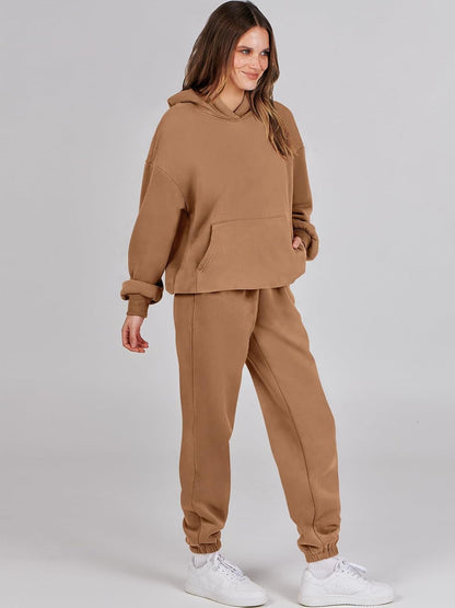 Womens 2 Piece Outfits Lounge Hoodie Oversized Sweatshirt Jogger Sweatpants Y2K Tracksuit Sweatsuit Set Fall Clothes