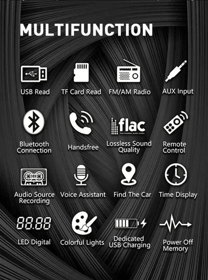 Hikity 1DIN In-Dash Car Radios Stereo Car MP3 Player Autoradio Bluetooth 12V Car Audio Music Support USB/SD/AUX-IN/AM/FM with Remote Control + Locate and Find the Car Function