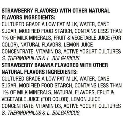 Dannon Danimals Smoothies Strawberry Variety Pack, 3.1 Fl. Oz., 36 Ct.