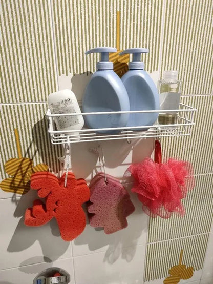 Wall Mounted Hanging Storage Shelf Kitchen Bathroom Shower Storage Rack Punch Free