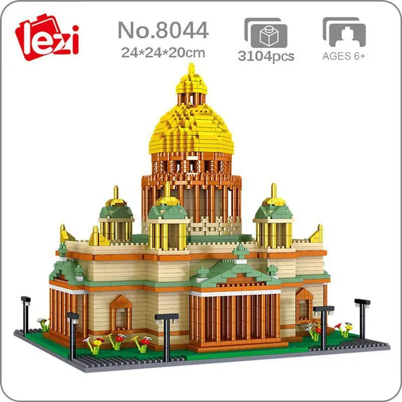 World Architecture Colosseum Leaning Tower Louvre Museum Cathedral Museum Church 3D Model DIY Mini Diamond Blocks Bricks Building Toy for Children Gift no Box